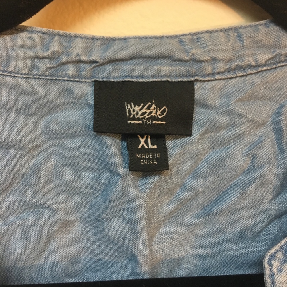 Denim Romper Button Up & Drawstring Pockets - Picture 5 of 5